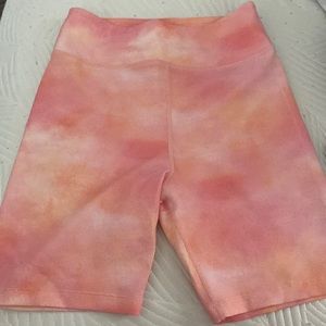 White fox collab w Sarah’s day pink ombré biker shorts